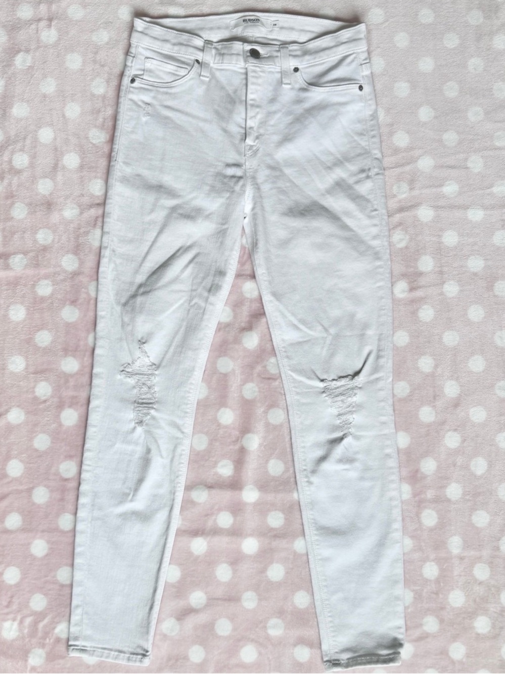 ripped white Hudson super skinny jeans W28
